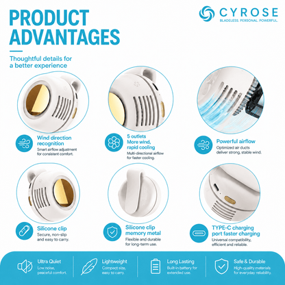 CYROSE™ Wearable Bladeless Fan - CYROSE